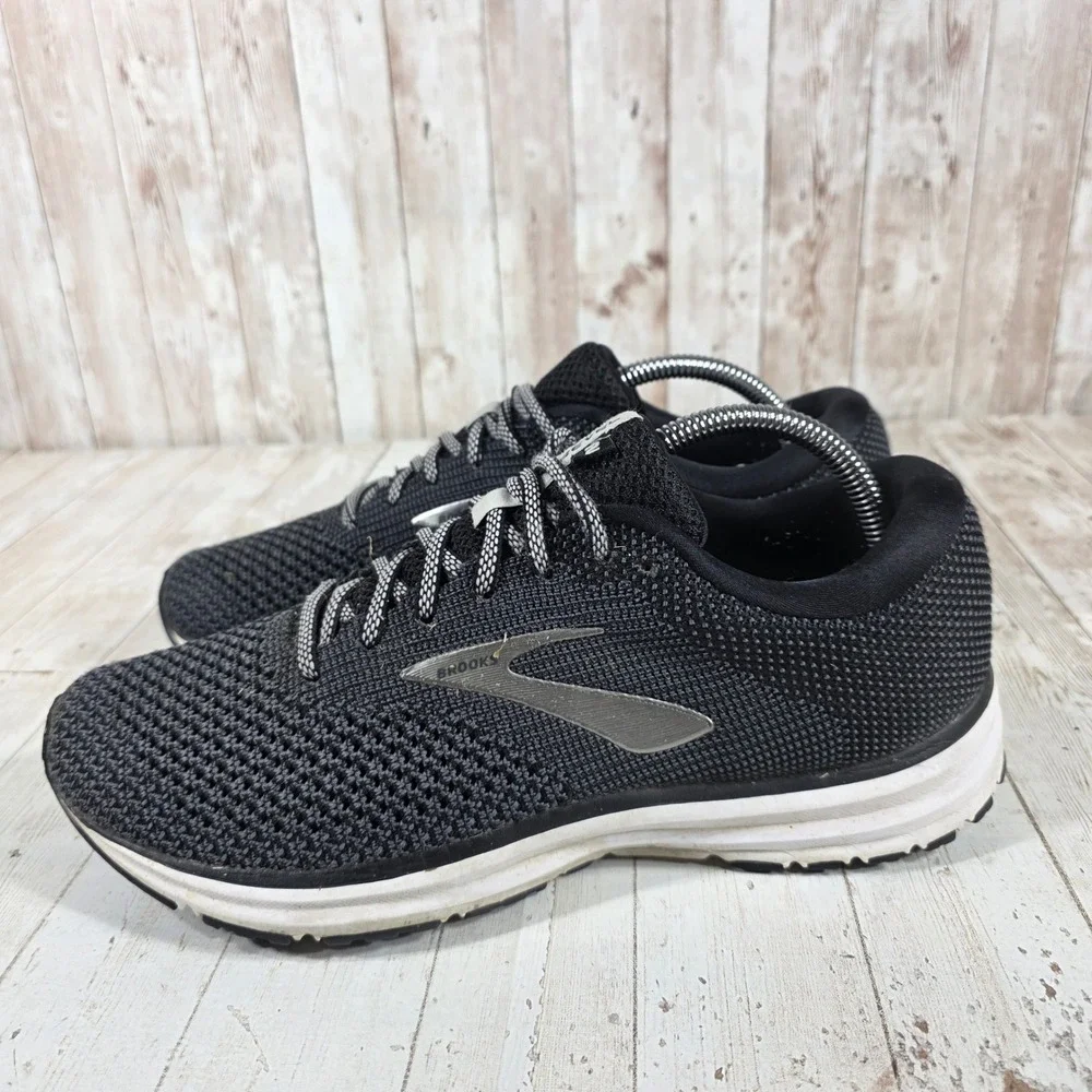 Brooks Revel 2 Womens Running Shoes Black White Knit Sneakers Size 11